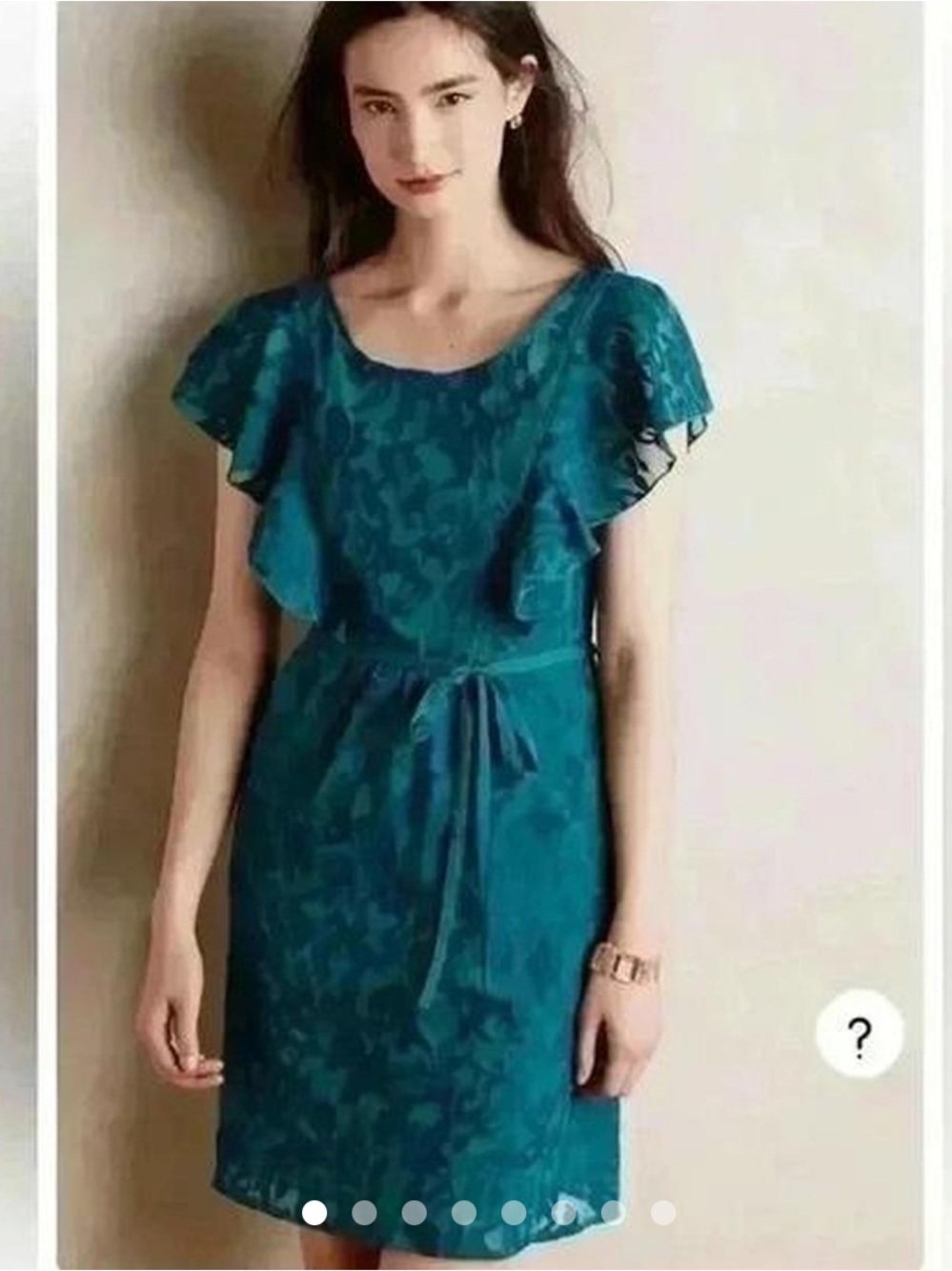 Moulinette Soeurs for Anthropologie Lace Flutter-Sleeve Tie-Waist Dress